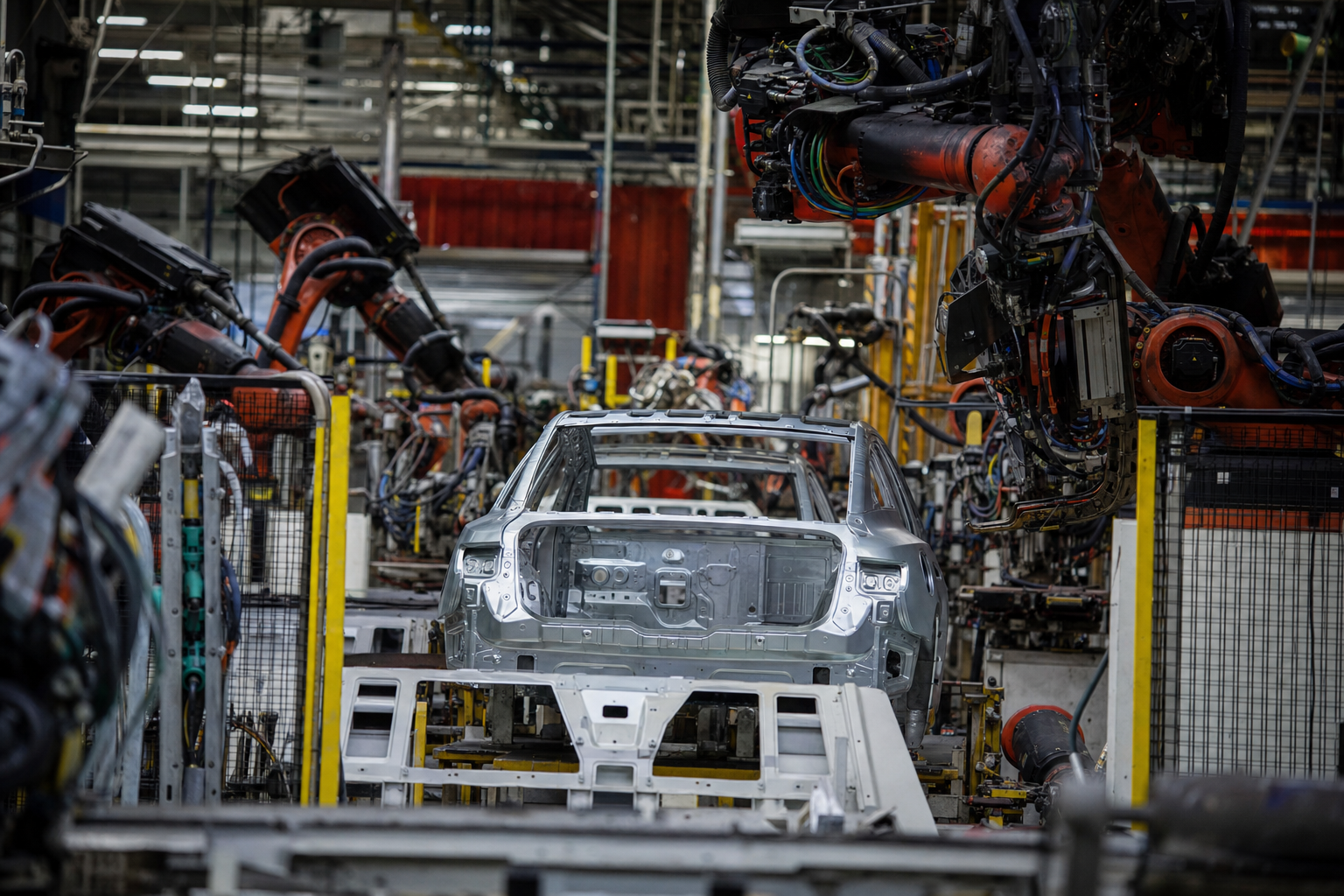 Photographie d'un cadre industriel illustrant l'histoire de General Motors Co