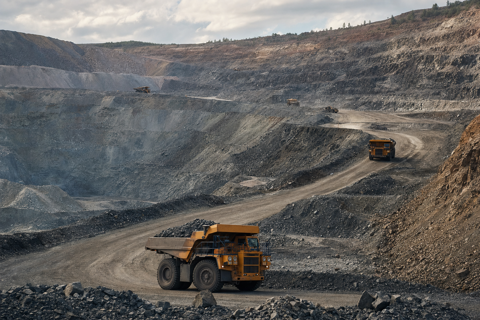 Photographie d'un décor de matériaux illustrant l'histoire d'Amerigo Resources Ltd