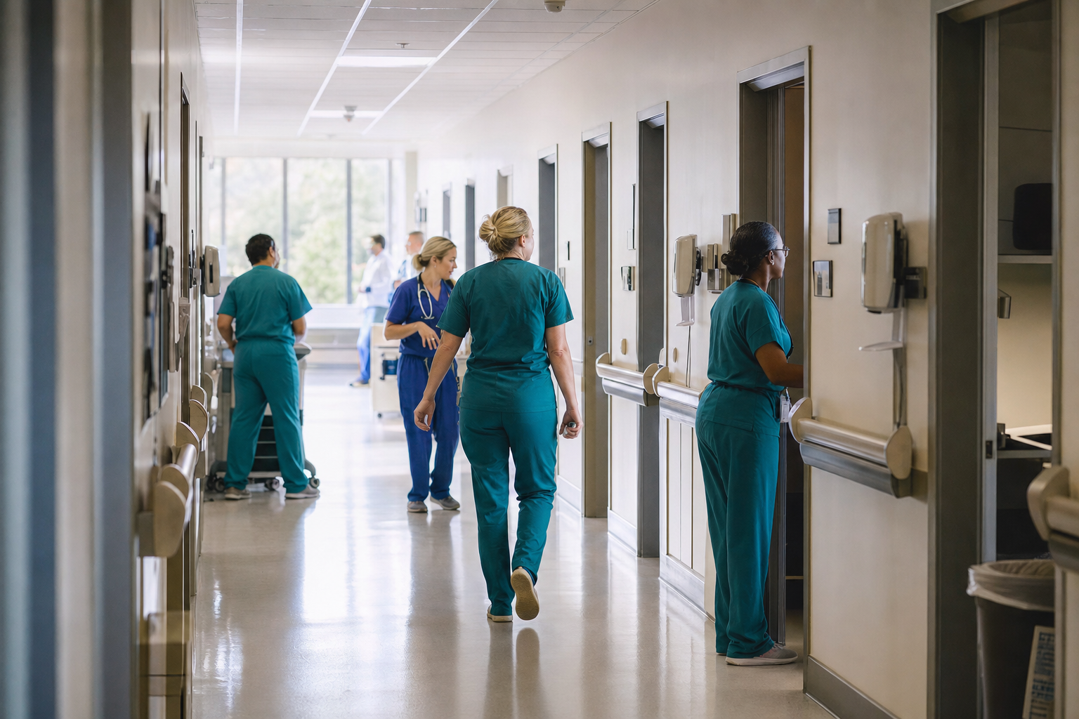 Photographie d'un cadre de santé illustrant l'histoire de Tenet Healthcare CORP