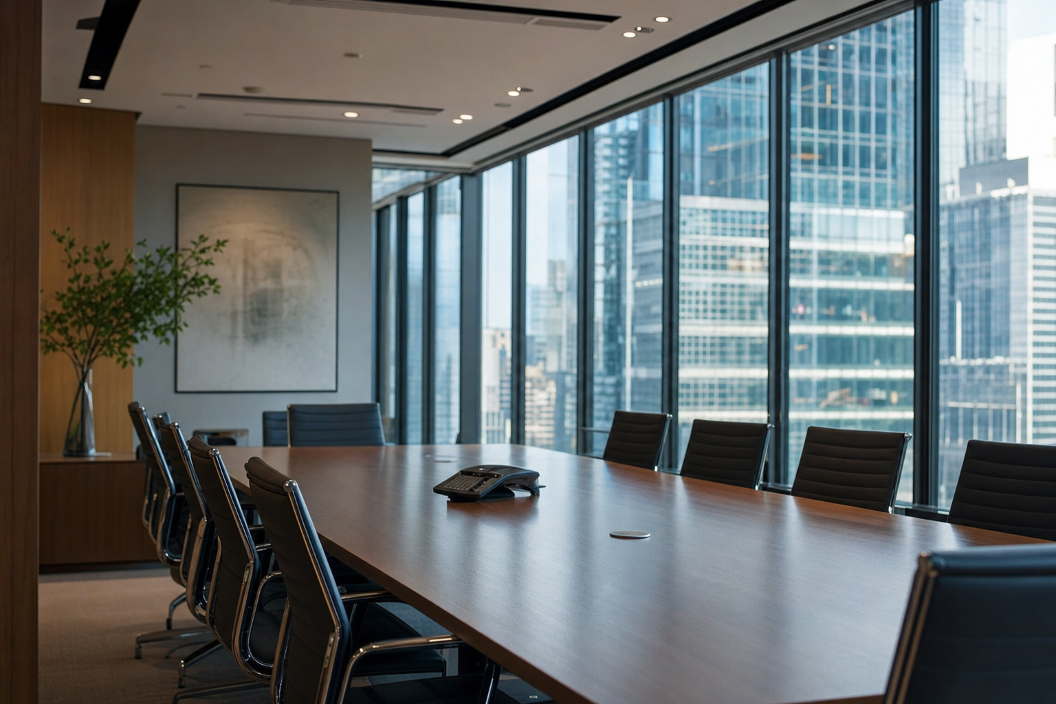 Photograph of a financial district and trading environment illustrating the Uniserve Communications insider-trading story